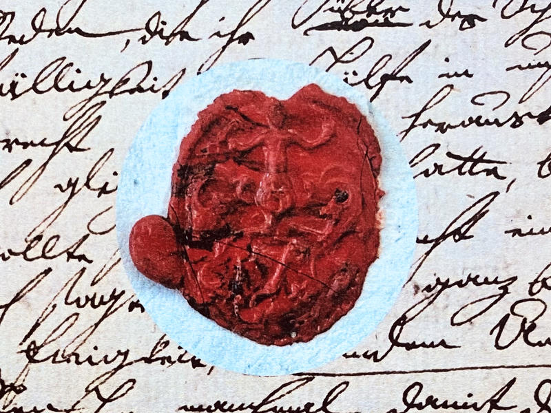 Siegel auf Dokument in alter Handschrift